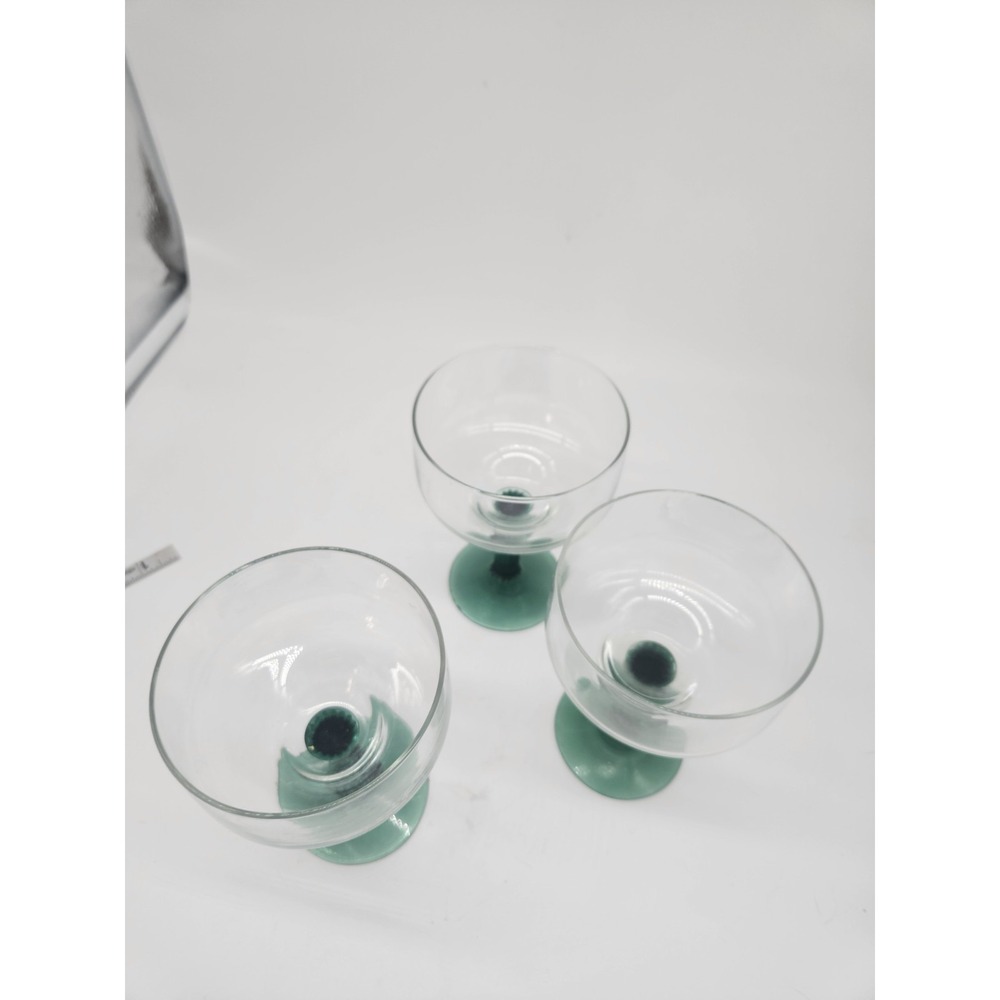 Set Of Four VTG Cactus Margarita Glasses w Juniper Green Cactus Stems Libby - Picture 2 of 4